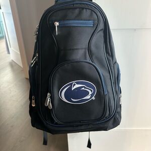 Navy Blue Backpack with Embroidered Logo